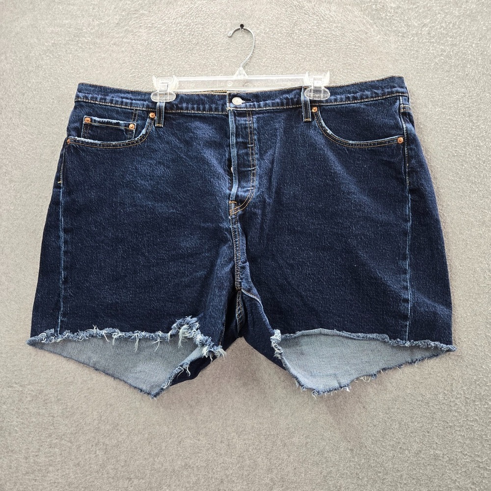 Levi's 501 Women Shorts 22w Blue Denim Cutoff Mom Button Fly Dark Wash